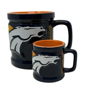 Denver Broncos Ceramic Coffee Mug & Espresso Cup Set Figural Horse Logo